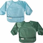 Tiny Twinkle Mess Proof Baby Bib, 2 Pack Long Sleeve Bib Outfit, Waterproof Bibs for Toddlers, Machine Washable, Tug Proof…